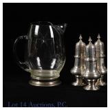 English Sterling Silver Pepper Shakers & Pitcher