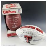 Wes Welker (Fanatics) & M. Faulk Signed Footballs