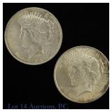 1922 & 1923 USA 90%-Silver Peace $1 (CH BU), 2