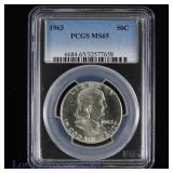 1963 (P) USA 90%-Silver Franklin 50c (PCGS MS65)