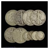 Various USA 90%-Silver Coins (10)