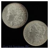1889 & 1890 USA Silver Morgan Dollars (CH BU), 2
