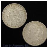 1889 & 1903 USA 90%-Silver Morgan Dollars, 2