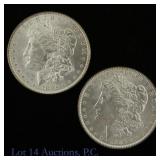 1885 & 1886 USA Silver Morgan Dollars (CH BU), 2