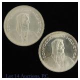 1965-B Swiss 83.5% Silver 5 Francs, 2