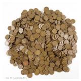 USA Lincoln Wheat Cents (Approx. 1,040)