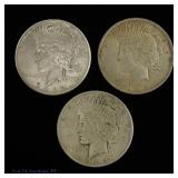 1922 D & S 90%-Silver Peace Dollars, 3
