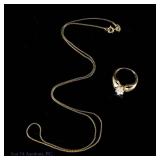 14K Yellow Gold Necklace And Ring