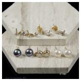 Stud Gold Earrings, 14K (4) & 10K (1)