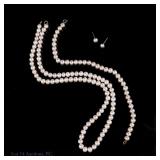 Pink Pearl Jewelry Set w/ 10k Gold Clasps