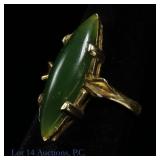 14k Y Gold Ring Nephrite Jade*