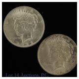1923 (P) USA 90%-Silver Peace Dollars, 2