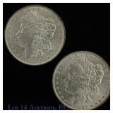 1887 & 1888 USA Silver Morgan Dollars (CH BU), 2