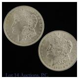 1921 (P) USA 90%-Silver Morgan Dollars, 2