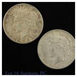 1923 D,S USA 90%-Silver Peace Dollars, 2
