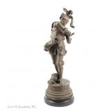 Spelter Statue of a Knight w/ Hammer