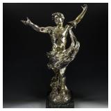 "Joyeux Vainqueur" Metal Statue 18.5"