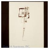 Charles Loloma (1921 - 1991, Hopi) Ink Drawing