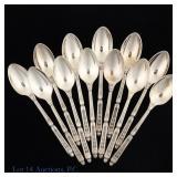 Twelve Silver Plated 90-12 Demitasse Spoons