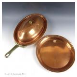 Copper & Sterling Silver Pan & Lid, Copper Platter