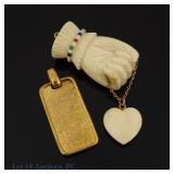 Two Pendants w/ Yellow Gold