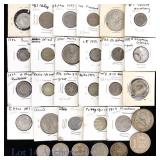 Various Silver & Clad World Coins (30)