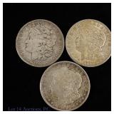 1890, 1921 & 1921d USA Silver Morgan $1, 3