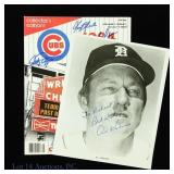 Signed 1984 Chi Cubs Poster + Al Kaline Signed Pic
