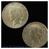 1922-S & 1923-S Silver Peace Dollars  (BU), 2