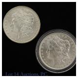 1886 & 1889 USA Silver Morgan $1s (CH BU), 2