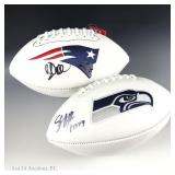 Corey Dillon & Shaun Alexander Sgnd Footballs COA