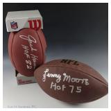 Lenny Moore & Jack Ham HOF Signed Footballs COA