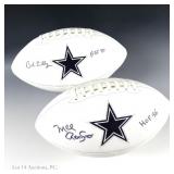Mel Renfro & Bob Lilly HOF Signed Footballs COA