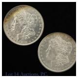 1878p & 1880s USA Silver Morgan $1s (MS63), 2