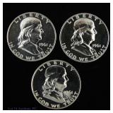 1961 (P) USA Silver Proof Franklin 50c (3)