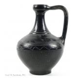 Fazekas Istvan Black Pottery Wine Jug Hungary