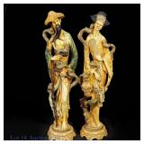Pair of Chinoiserie Resin Sculptures