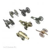 7 Miniature Die Cast Cannons