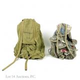 Older Rucksacks (2) With Metal Frames