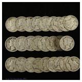 USA 1.8 Ozt. 90%-Silver Mercury Dimes (25)