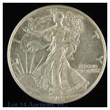 1942 (P) USA 90%-Silver Walking Liberty 50c (BU)