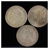 1921 (P) USA 90%-Silver Morgan Dollars (3)