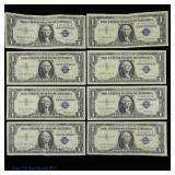 1957 USA $1 Silver Certificates Blue Seal (8)