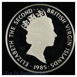 1985 British V.I. Silver Proof $20 (Cameo Proof)