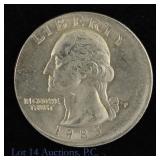 1985-P USA Washington 25c 5% Off-Center Error