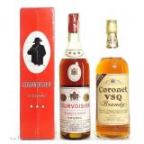 40s/50s Courvoisier Cognac, Coronet VSQ Brandy