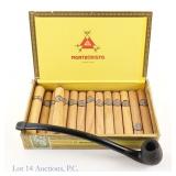 Montecristo 14 Cigars Partial Box & Savinelli Pipe