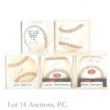 5 Baseballs Signed By Cubs Stars