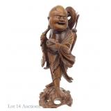 15" Hotei/"Laughing Buddha" Wooden Statue