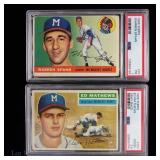 Topps Baseball Cards, Spahn, Mathews (PSA)